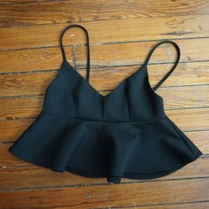 Black Topshop Cropped Cocktail Tank